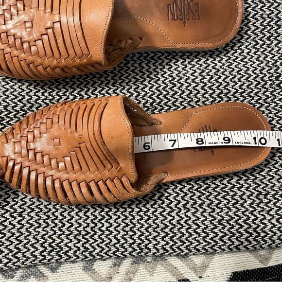 Espiritu Sol Slip On Hurache Natural Tan Leather Sandals Sz-10 - Picture 9 of 10